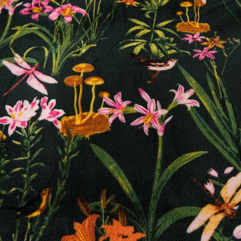 Sada mikroplyšových obliečok MYSTIC GARDEN tmavozelené + obliečka mikroplyš SOFT 180x200 cm biele, dvojposteľ