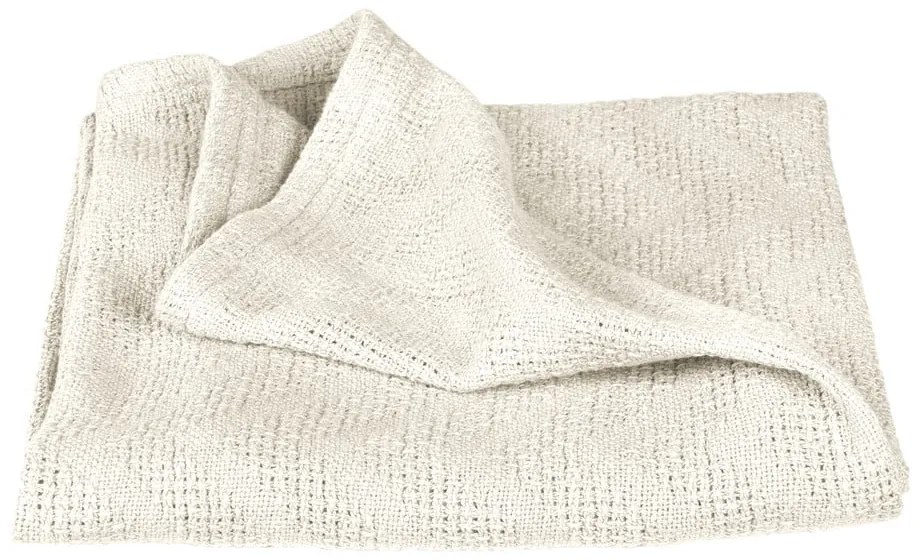 Krémová pletená detská deka z Bio bavlny 80x80 cm Seashells – Roba