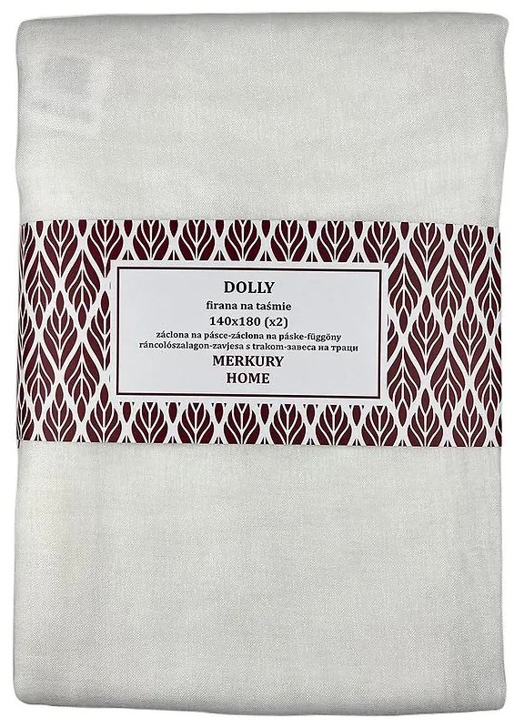 Záclona na páske Dolly polyester ecru 140x180 (x2) Merkury Home