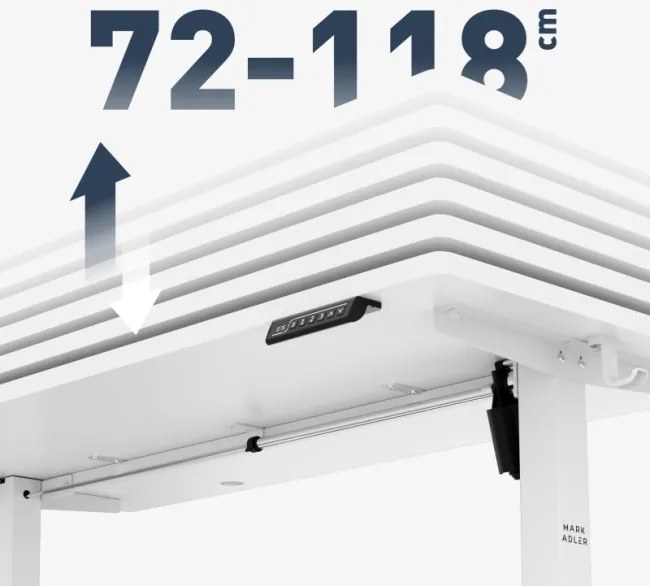 Elektrický výškovo nastaviteľný stôl Mark Adler Leader 7.3 biely