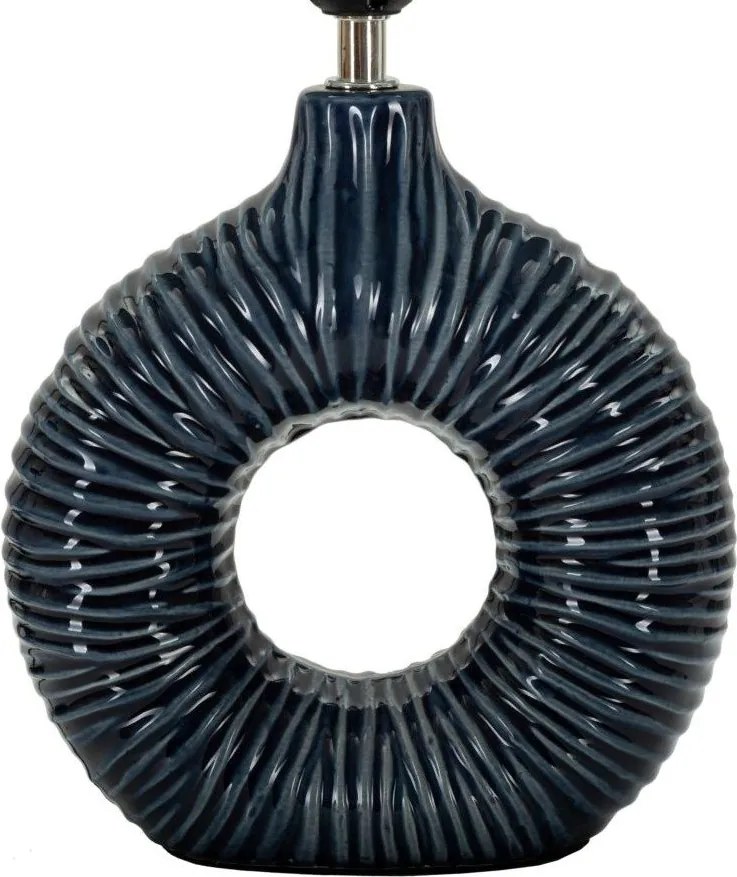 Modrá keramická stolová lampa s textilným tienidlom (výška 43 cm) Seta – Mauro Ferretti