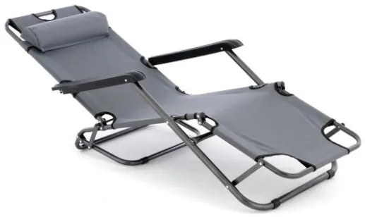 Garthen 74533 Skladacie záhradné lehátko, sivá