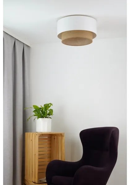 Duolla - Stropné svietidlo BOHO 1xE27/15W/230V pr. 45 cm biela/hnedá