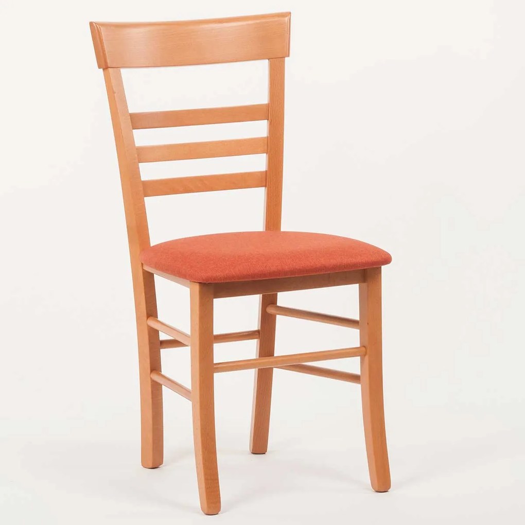 Stima Stolička SIENA s čalúneným sedákom Vyberte odtieň ->: Čerešňa, Vyberte látku ->: LUX Terracotta 10