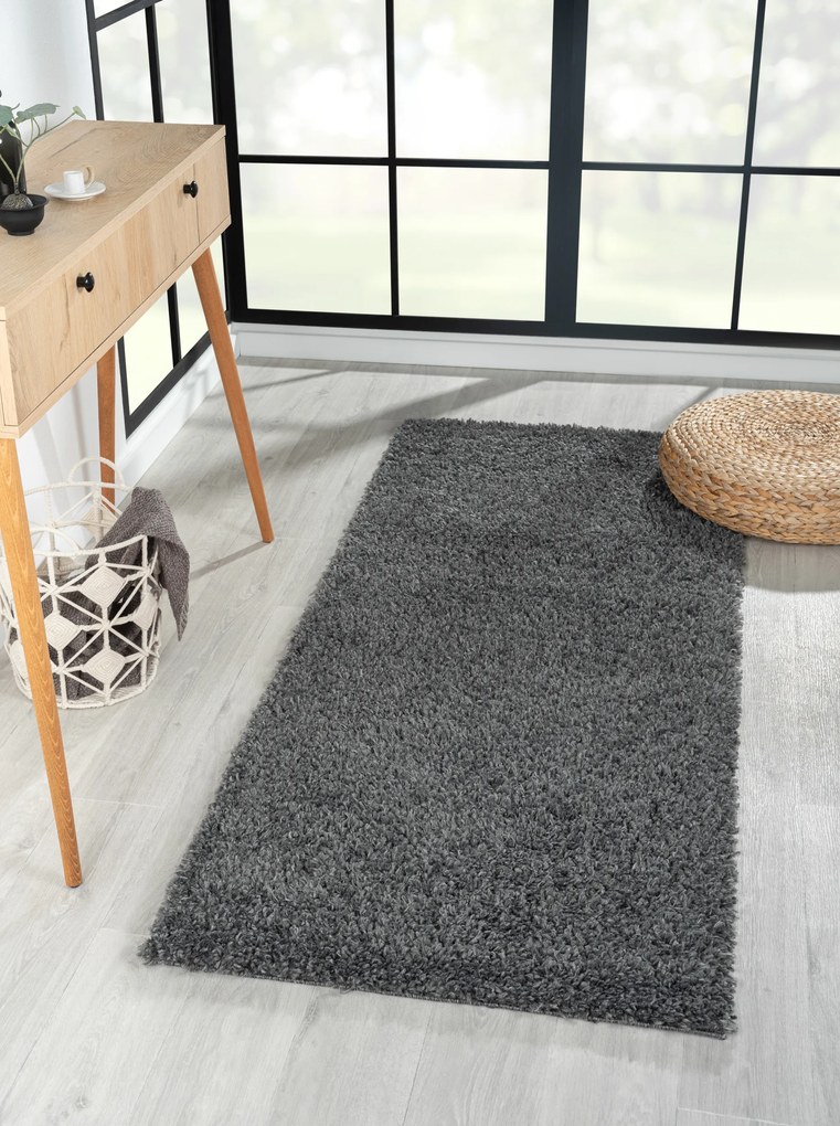 Behúň My Shaggy dunkelgrau, 80x200, šedá, chodba / predsieň, My Flair