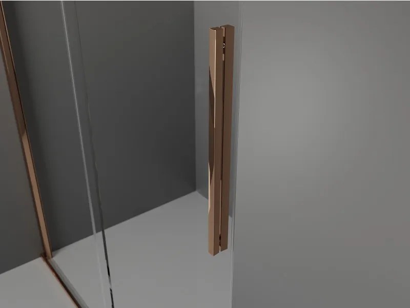 Mexen Velar, posuvné dvere do otvoru typ Walk-In 85 cm, 8mm číre sklo, ružové zlato, 871-085-000-03-60
