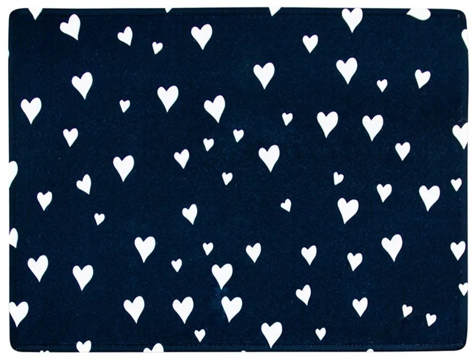 Čierna malá rohožka so srdiečkami Small srdce - 40 * 30 * 1cm