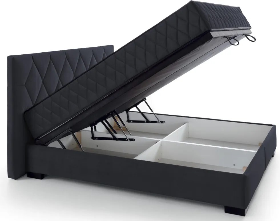 Posteľ Reve 180x200 cm, tmavo šedá látka