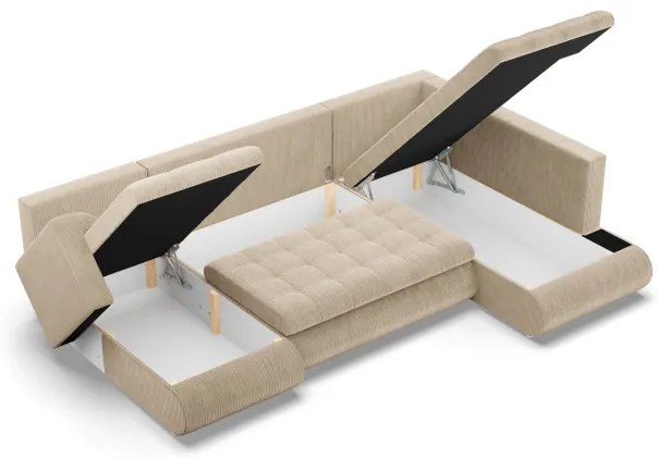 Sedacia súprava FORESTA Poso v tvare U, pravá béžová