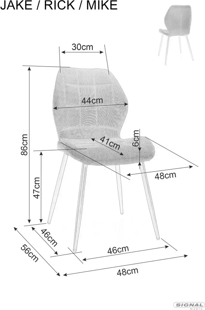 SI Stolička Jake Velvet sivý