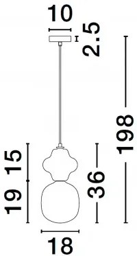 LED zeleno-biely dizajnový luster Clio 1