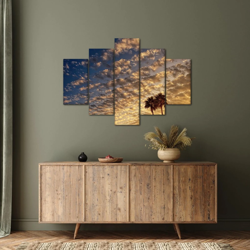 Obraz - Palmy medzi mrakmi (150x105 cm)