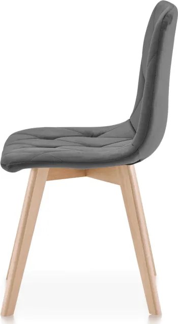 Jedálenská stolička zamatová, sivá CT-V4081 GREY4