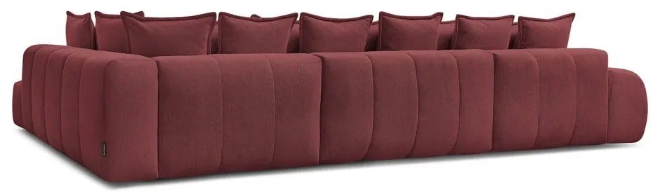 Vínovočervená ženilková rozkladacia/s úložným priestorom rohová pohovka (pravý roh/do tvaru "U") Everest – Bobochic Paris