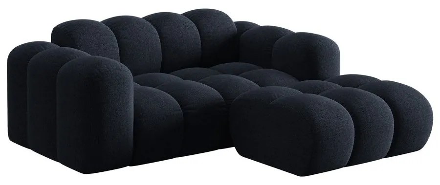 Tmavomodrá ženilková rohová pohovka (pravý roh/s leňoškou) Treno – Cosmopolitan Design