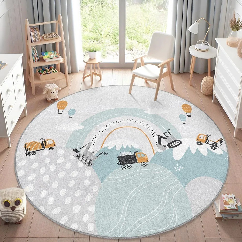 Prateľný detský koberec ø100 cm Snowy Hills – Mila Home