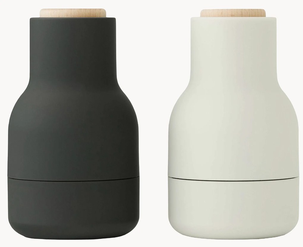 Malé mlynčeky na soľ a korenie's vrchnákmi z bukového dreva Bottle Grinder, 2 ks