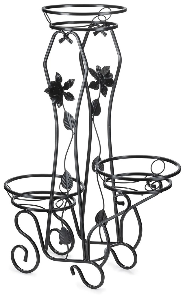 STOJAN NA KVETINÁČ ROSE 92X28X65 CM ČIERNA