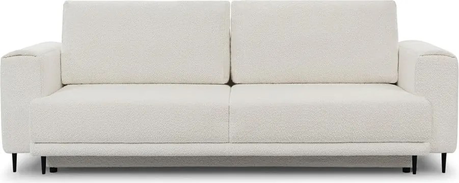 Krémovobiela rozkladacia/s úložným priestorom pohovka z textílie buklé 260 cm Dalia – ELTAP