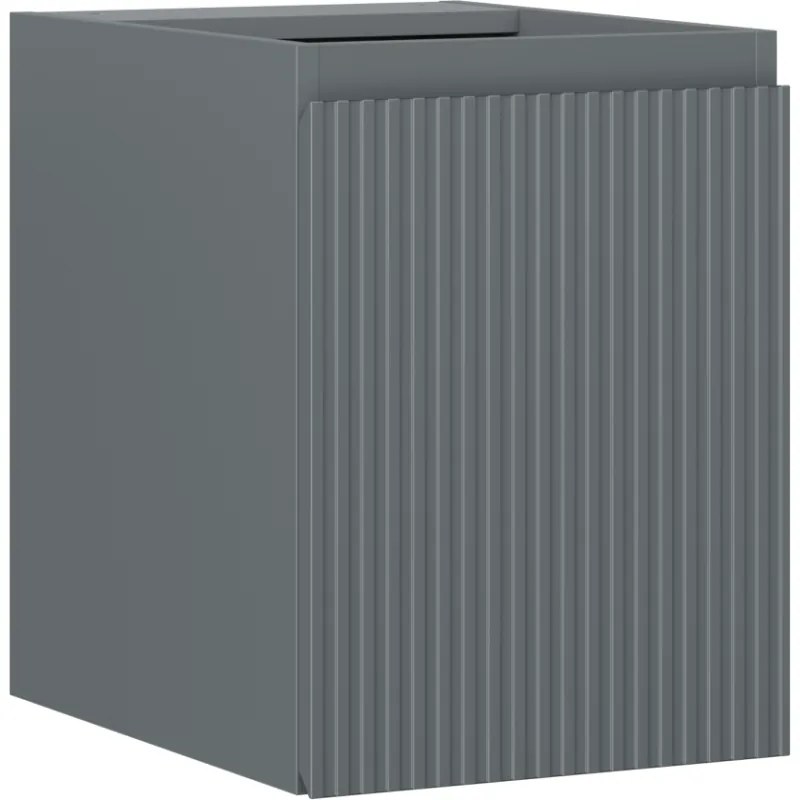 Mexen Rivel, kúpeľňová skrinka 35 cm, 1 dvierka, s drážkami, grafitová matná, 91A21-03547-1-BF66