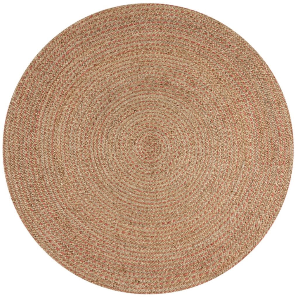 Flair Rugs koberce Kusový koberec Capri Jute Natural/Coral kruh - 180x180 (priemer) kruh cm