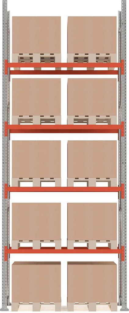 Paletový regál Ultimate, základná sekcia, 10 paliet, 5000x1850x1100 mm