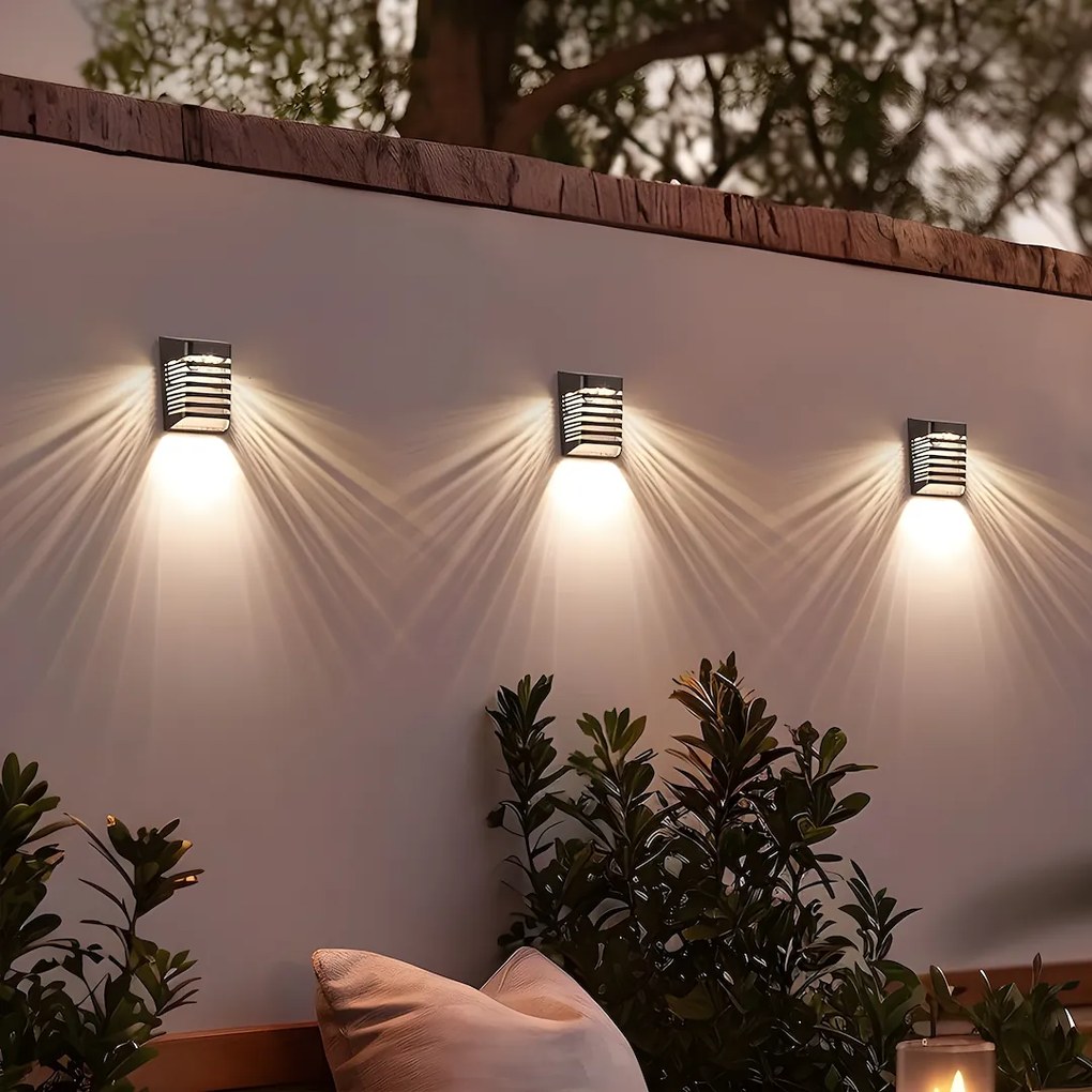 Ecolamp Exteriérové solárne nástenné LED svietidlo Strip, 1x LED 0,12w, čierna