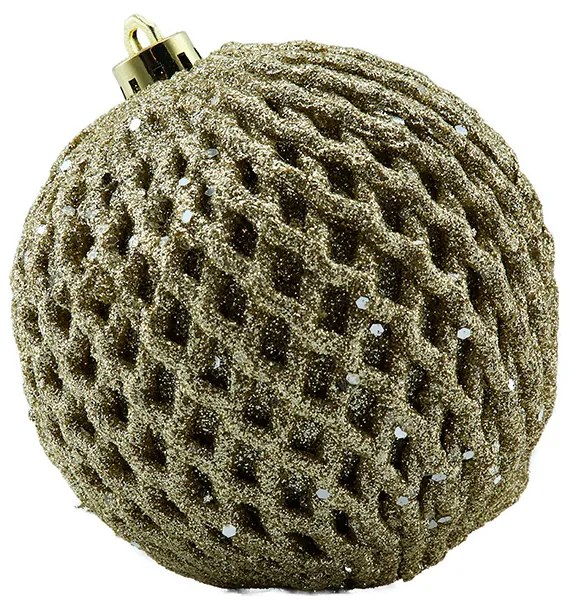 DECOLED Plastové ozdoby, prům. 8 cm, zlatá, 4x vrásková, 4x matná, 4x glitter