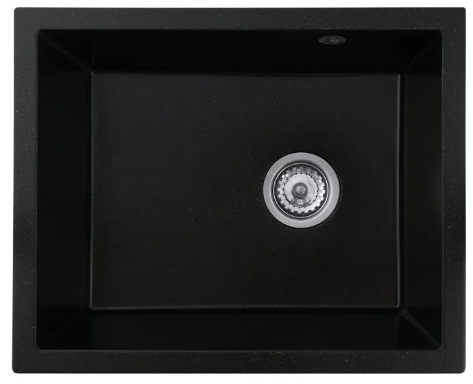 Gamma Decor 5040, 1-komorový granitový drez 560x460x180 mm, čierna so zlatými bodmi, GMA-ZLE000180