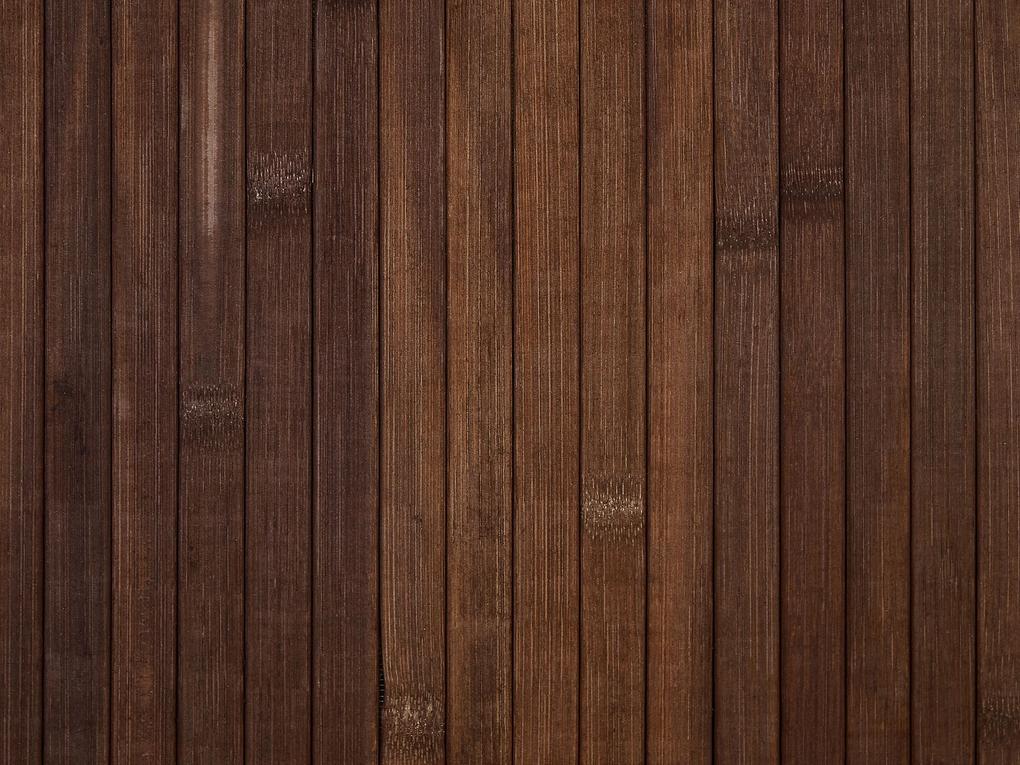 Bambusový kôš s vekom tmavé drevo KANDY Beliani