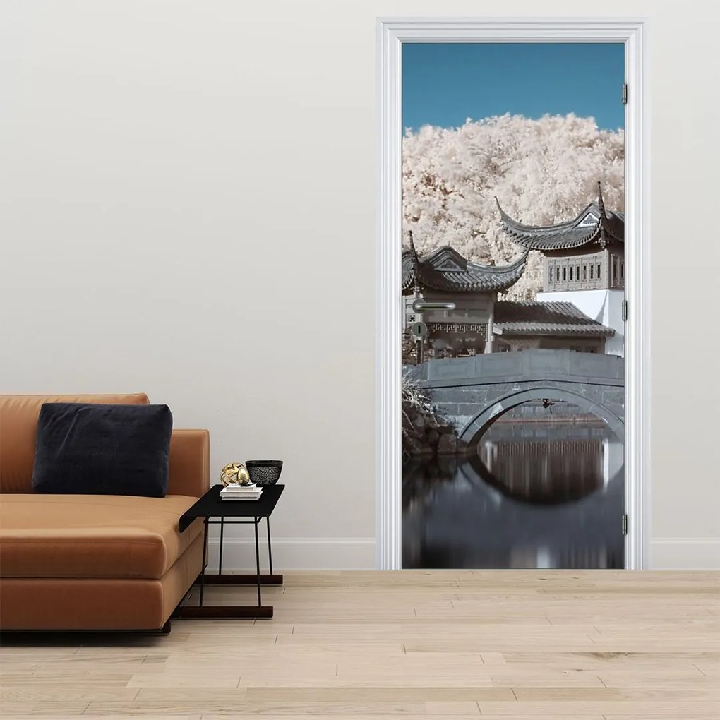 Fototapeta na dvere - Rozkvitnuté stromy v Ázii (95x205cm)