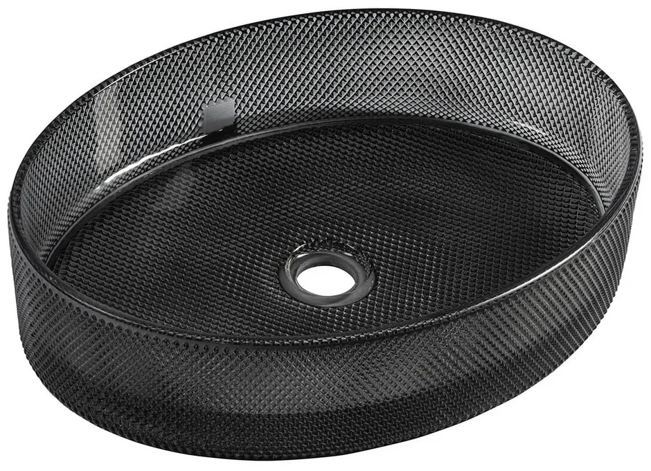 Čierne sklenené umývadlo 49x38 cm Nobal – Sapho