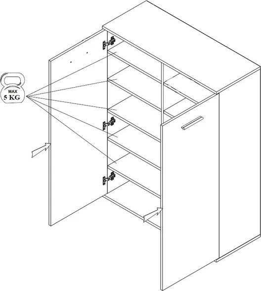 Skrinka s policami/botník Manolo 90 cm, dub sonoma/biela