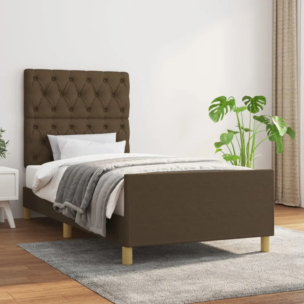 Posteľ bez matraca tmavohnedá 80x200 cm látka 3125255