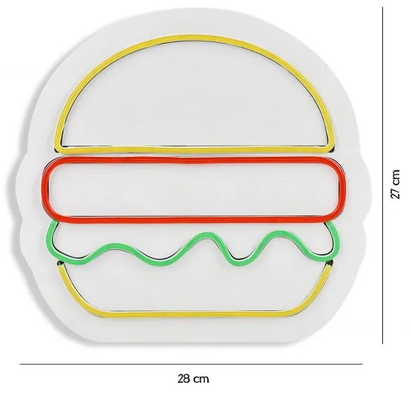 Nástenná neónová dekorácia Hamburger
