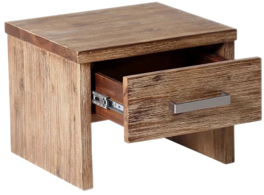 furniture-nabytek.cz - Masívny nočný stolík Albury z kartáčovanej akácie, lakovaný – prírodná farba
