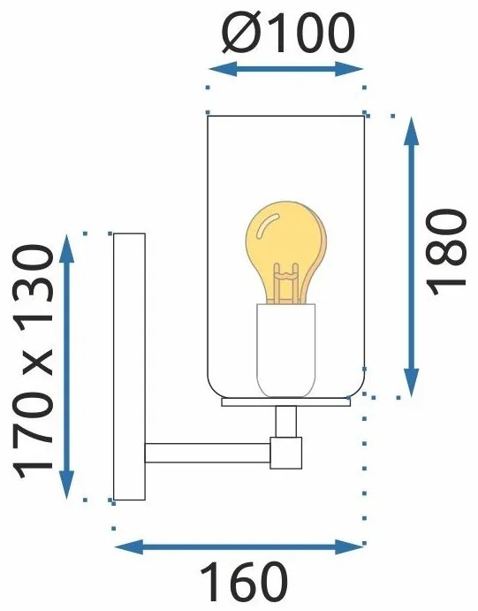 Nástenná lampa KINKIET STYLE XVIII čierna