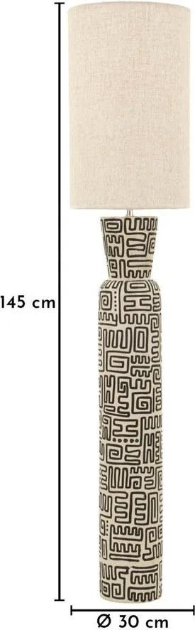 Čierna/krémová stojacia lampa s textilným tienidlom (výška 145 cm) Nairobi – Mauro Ferretti