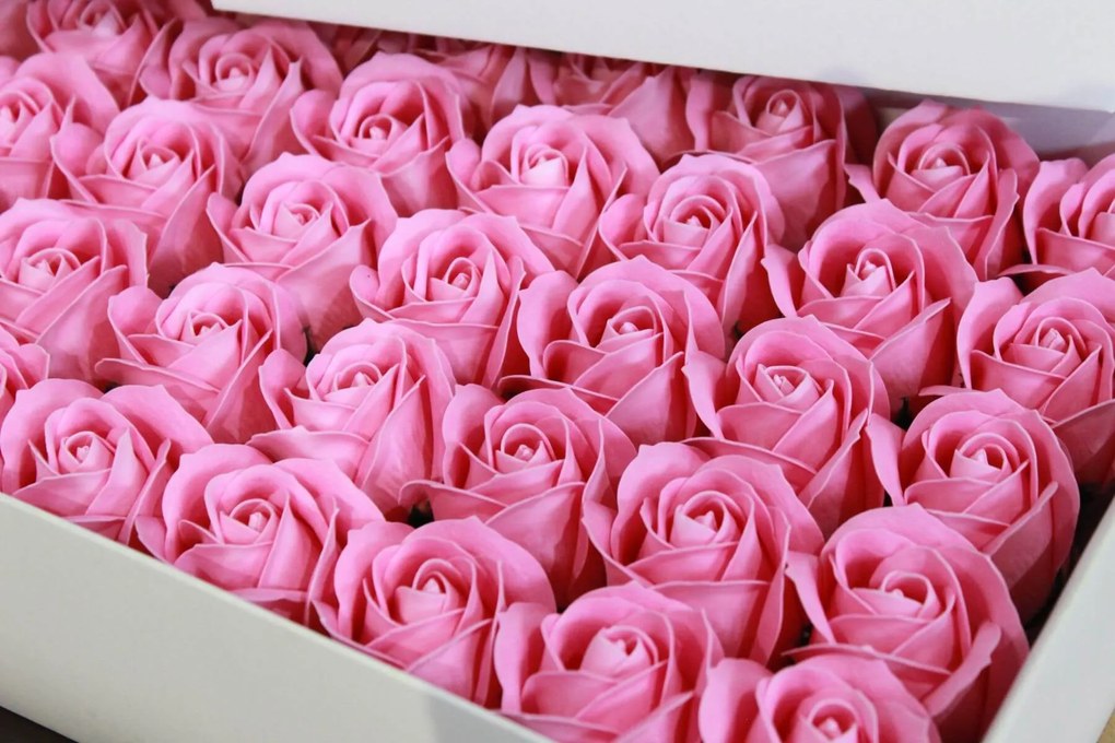 Ružové mydlové ruže 50ks 6cm