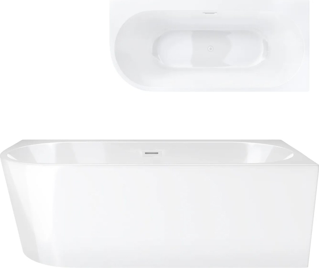 Akrylová rohová vaňa Corsan Intero 150 x 74 Montáž pravá Korková Biela