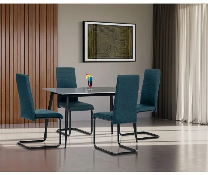 Autronic BONTEC Jedálenský stôl 130x70cm, spekaná keramika, mramor, HT-403M GREY Farba: Šedá