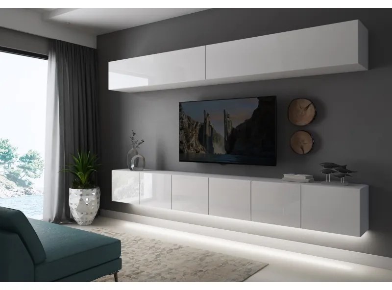 OBÝVACIA STENA ELEGANTE BIELY LESK LED
