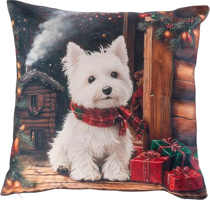 Obliečka na vankúšik WHITE TERRIER 40 x 40 cm