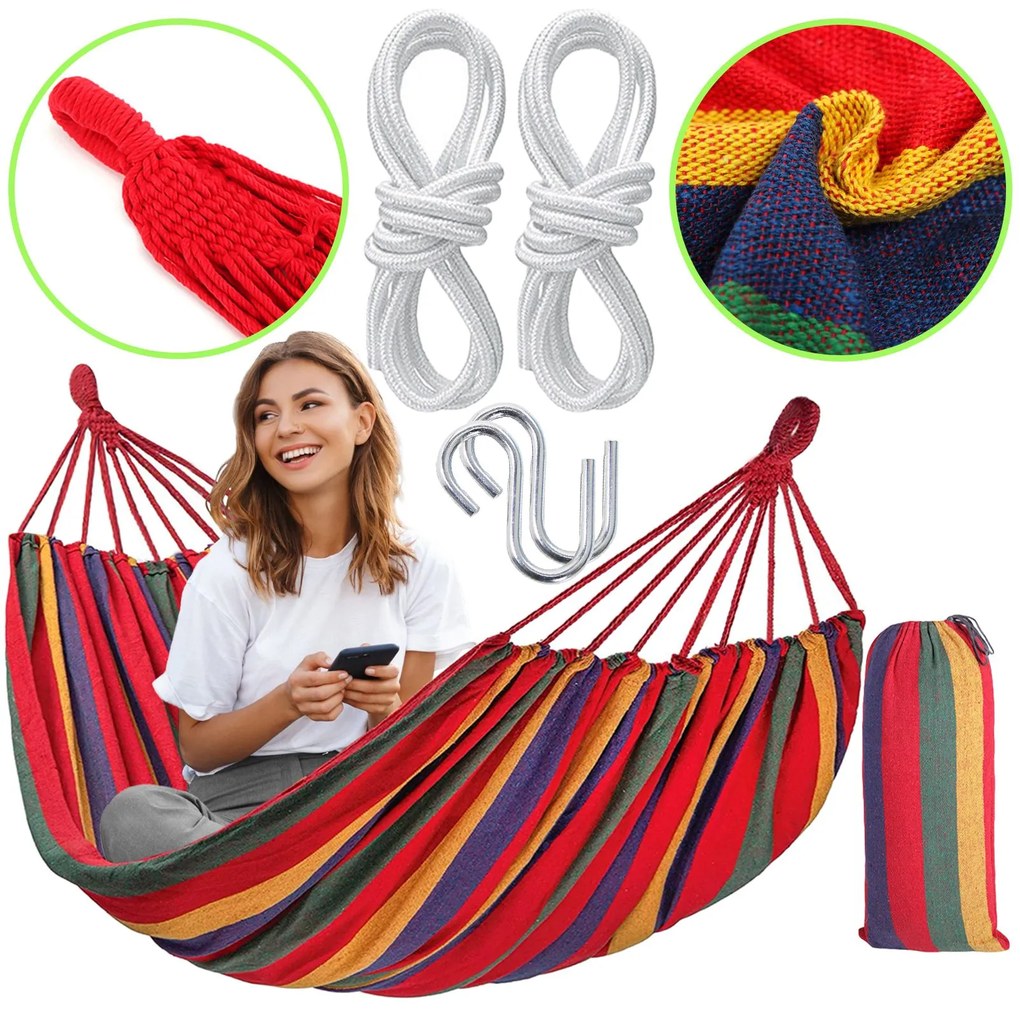 Bluegarden Bluegarden, hojdacia sieť pre 1 osobu 190x140 cm, viacfarebná, OGR-09004