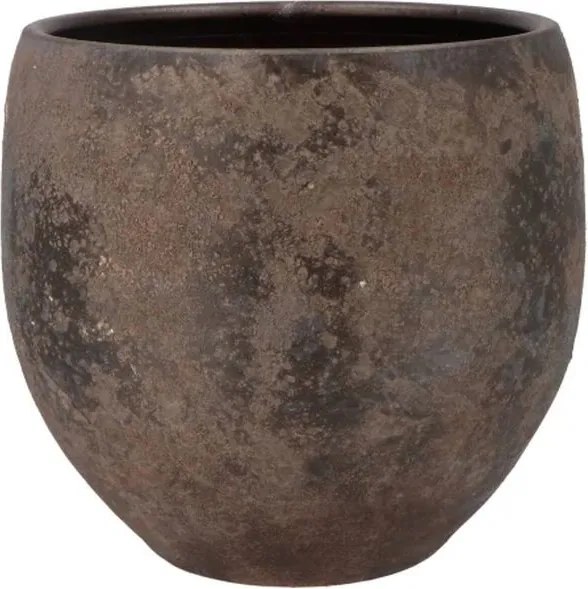 Šedo-hnědý keramický květináč Indonesian Bali - Ø 35*32 cm