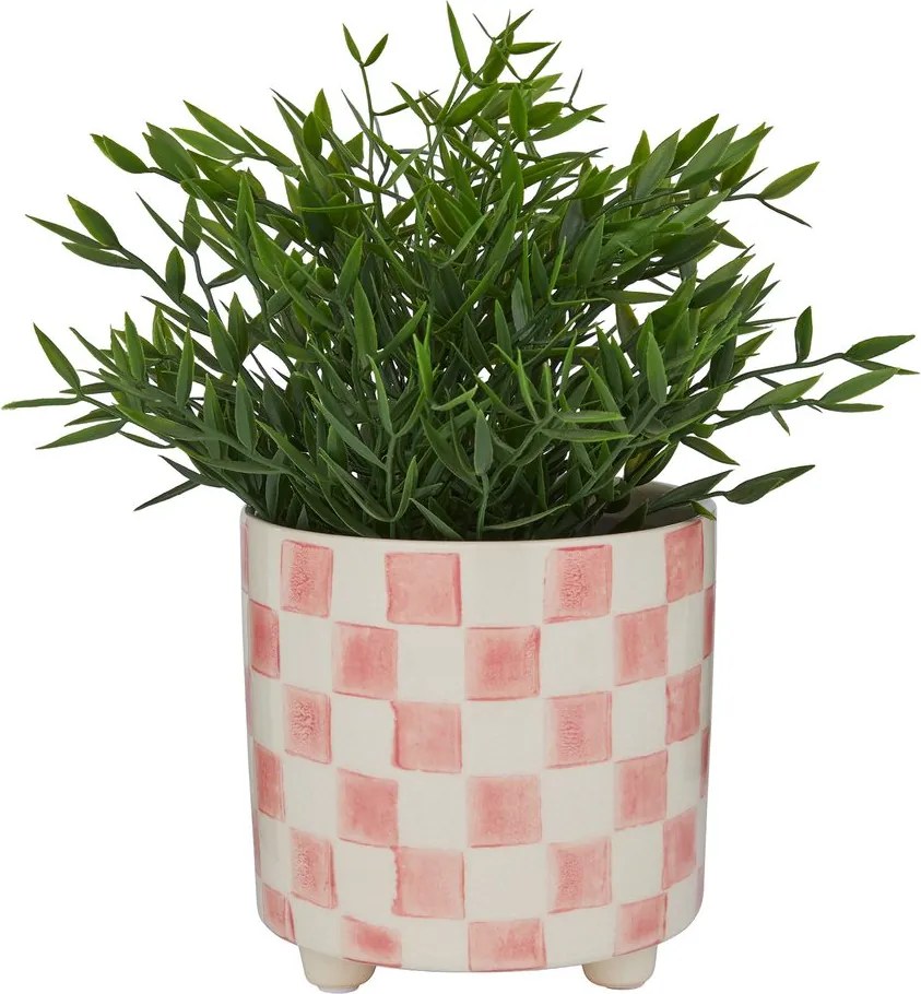 NEW DELFT Kvetináč šachovnica 13,5 cm - ružová
