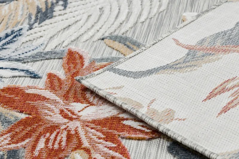 Dywany Łuszczów, Kusový koberec Botanic 65262 flowers grey – na von aj na doma, 117x170, viacfarebná, chodba / predsieň