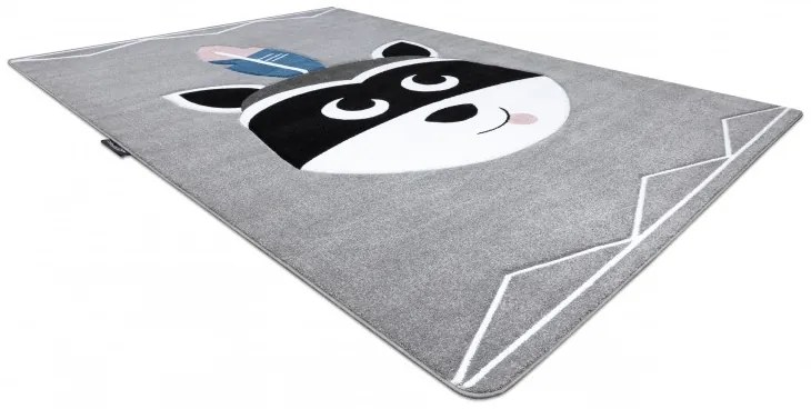 Detský kusový koberec Petit Raccoon mukki grey, 160x220, šedá, detská izba, Dywany Łuszczów