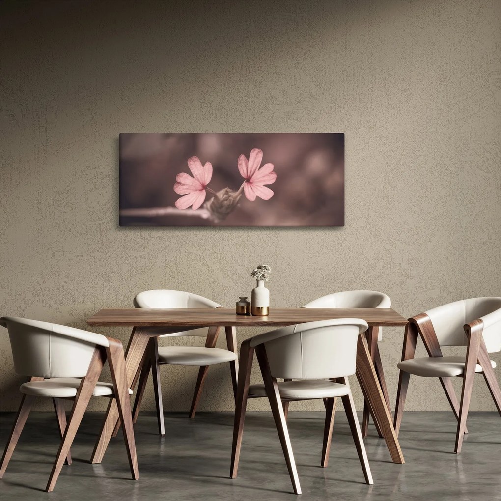 Obraz ružového kvetu (120x50 cm)