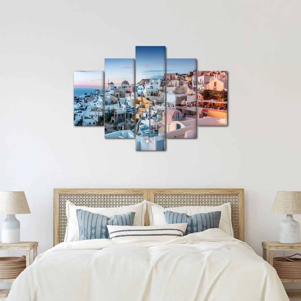 Obraz - Súmrak v Santorini (150x105 cm)